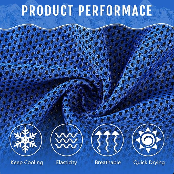 Hosuly 30 Pack Cooling Towels, 40"x12" Ice Breathable Soft Chilly Sweat Rag Microfiber Workout Rags for Gym Cooling Towels for Neck and Face for Yoga Golf Sport Running