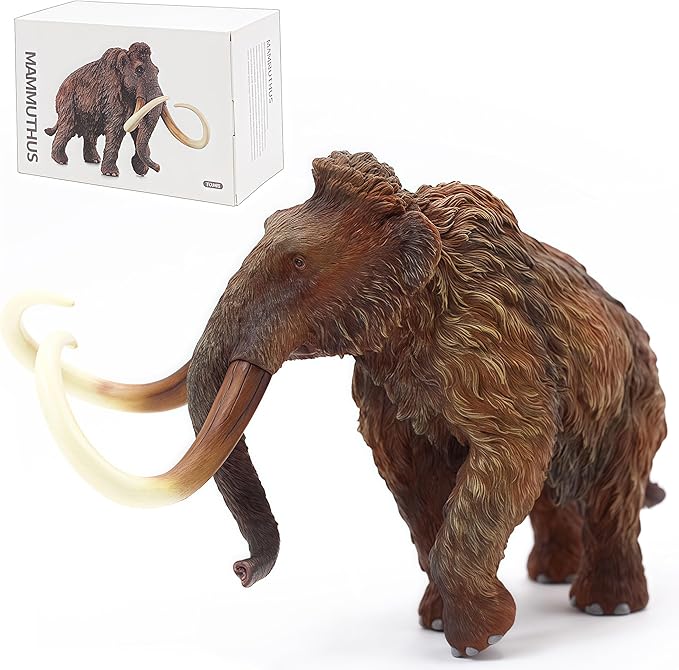 Gemini&Genius Mammoth Action Figure Toy, Woolly Mammoth Wild Animal Toy, Beautiful and Accurate Sculptures of Elephant Animal Toy Figure, Collection, Display & Play for Kids Collectors