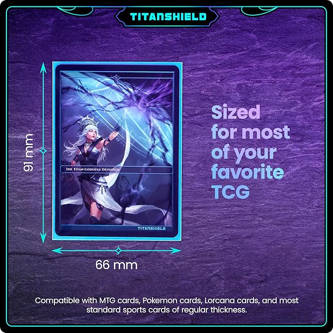 TitanShield Premium Card Sleeves | Compatible with Pokemon, One Piece, Lorcana, Flesh & Blood, & Magic The Gathering MTG | (150 Sleeves - Standard) (1, Black, Standard | 66x91mm)