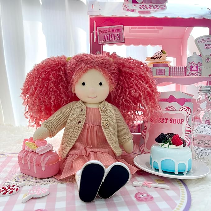 Waldorf Handmade Rag Doll - Personalized Collectors Plush for Kids Birthday Present With Beautiful Box-Caroline 12"