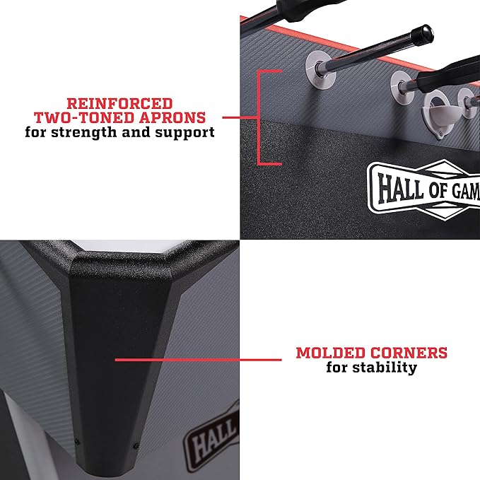 Hall of Games Foosball Tables Multiple Styles, Soccer with Durable & Stylish Designs with Tabletop Sports Soccer Balls, Perfect for Family Game Rooms | Multiple Styles