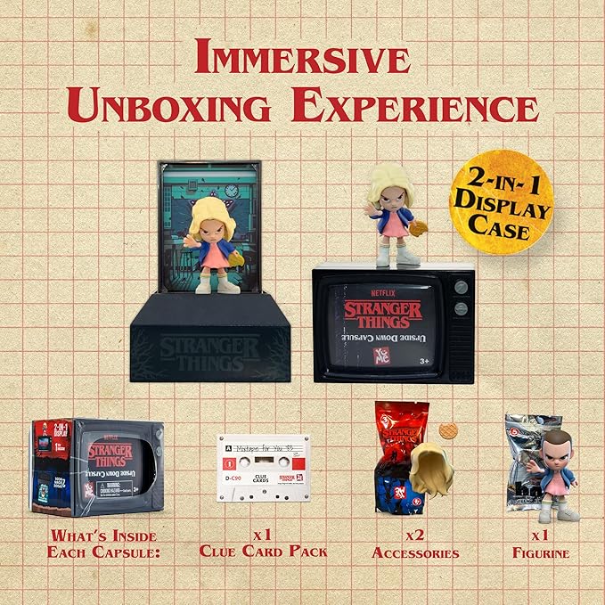 YuMe Official Netflix Stranger Things Surprise Upside Down Capsules Blind Box Action Figure Collectible Gifts for Collectors Toys Merchandise 12 Pack