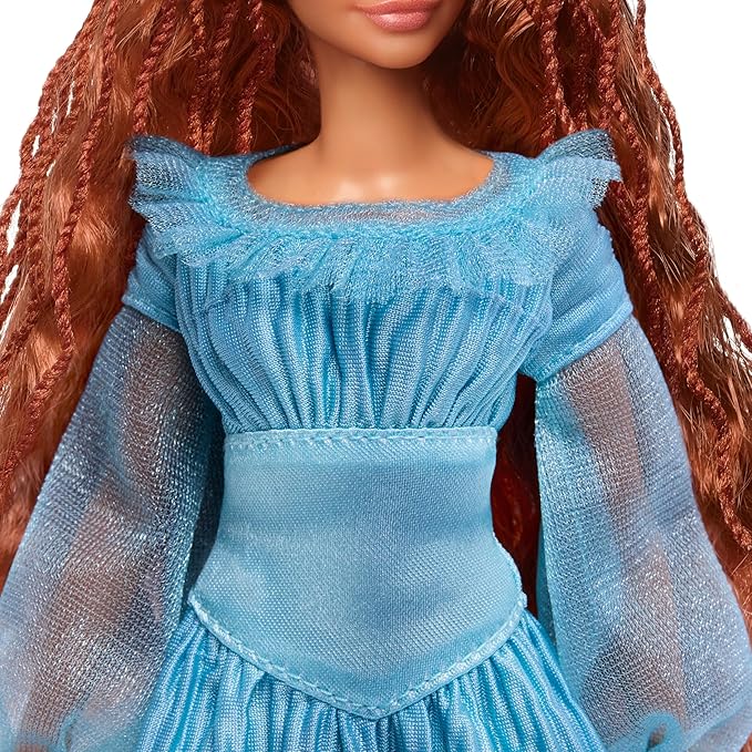 Mattel Disney The Little Mermaid Ariel Fashion Doll on Land Wearing Signature Blue Dress, Inspired by the Movie