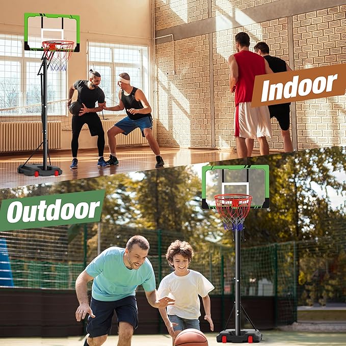 Basketball Hoop Outdoor with 33 Inch Shatterproof Backboard, Portable Basketball Goal System
