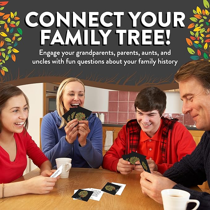CreateFun 101 Family Tree Conversation Cards – Meaningful Questions for Grandma, Grandpa, Mom & Dad to Share Memories and Strengthen Family Bonds