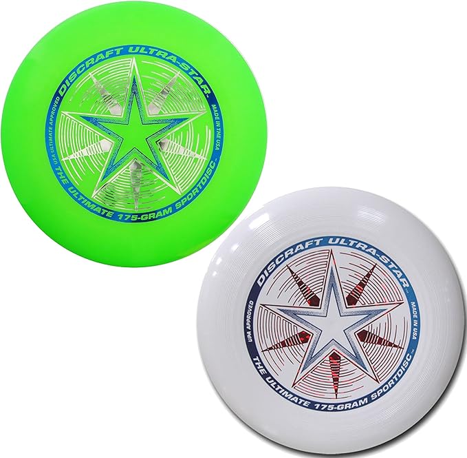 Discraft 175 gram Ultra Star Sport Disc - 2 Pack (White & Green)