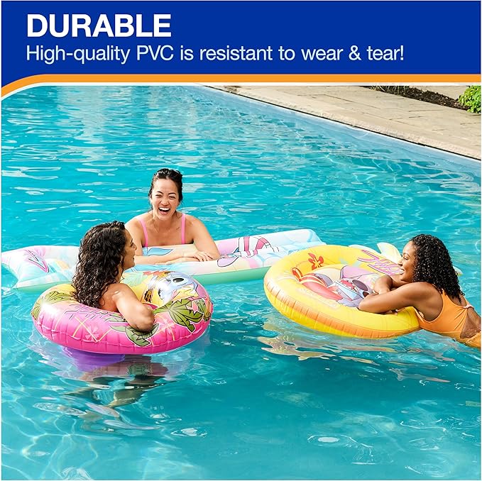 Swimways Stitch Suntanner Pool Float, Inflatable Pool Floats & Kids Pool Toys, Swimming Pool Accessories & Beach Essentials for Teens Aged 14 & Up