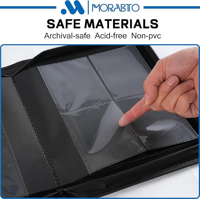 Top Loader Binder, Holds 128 Top Loaders,4 Pocket Top Loader Binders for 3" x 4" Rigid Cards,Card Album Folder for Hard Plastic Top Loaders