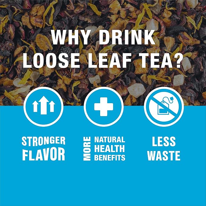 Tiesta Tea - Cherry Punch, Loose Leaf, Sweet Cherry Herbal Drink, Premium Blend, Non-Caffeinated Fruit Tea, Makes Hot or Iced & Up to 50 Cups, 4oz Refillable Tin