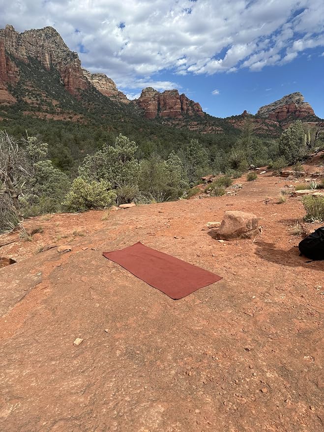 Yoga Mat Towel - Double Sided Microfiber Yoga Towel - Sweat Absorbent Non Slip Hot Yoga Towel - Lightweight, Quick Drying Pilates Towel - 73" x 26", Sedona