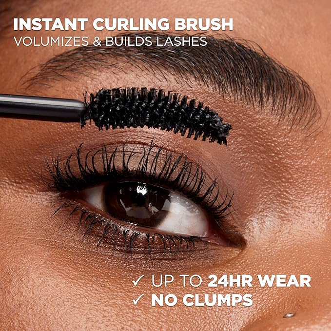 L’Oreal Paris Original Voluminous Mascara, Building Mascara Volume and Length Formula, Curved Brush, Washable, Black, 0.26 Fl Oz., 2 Count