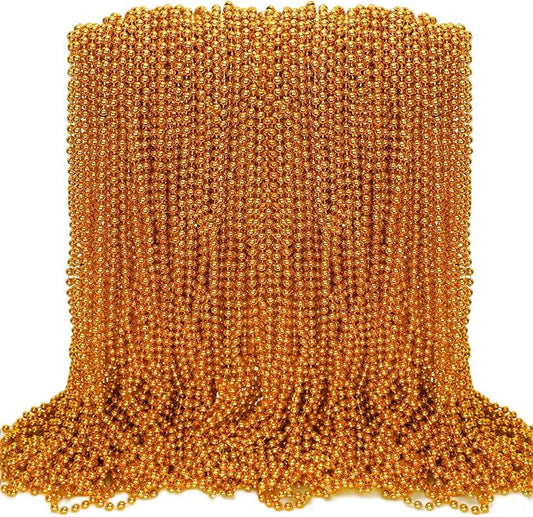 100PCS Mardi Gras Beads, Orange Bead Toy Necklaces Party Favors, 33" Necklaces Costume Accessories, Festival Parade Throw Accessories Mardi Gras Halloween Wedding Celebrations Decor