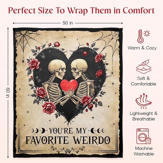 WRAPIX Anniversary Couple Gifts for Women Men - Throw Blanket 50x60 in | Gifts for Him Her, Engagement Gift, Anniversary Blanket, Machine Washable, Ideal for Couch Bed, Lightweight Warmth