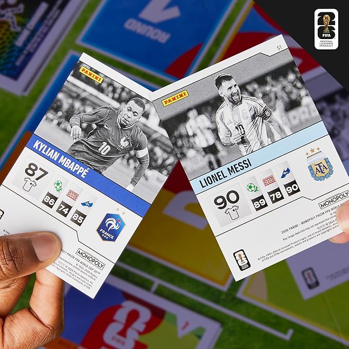 Monopoly Panini Prizm: FIFA World Cup Game I Soccer Board Game with Monopoly Panini Prizm FIFA World Cup 2026 Trading Cards I Ages 8+