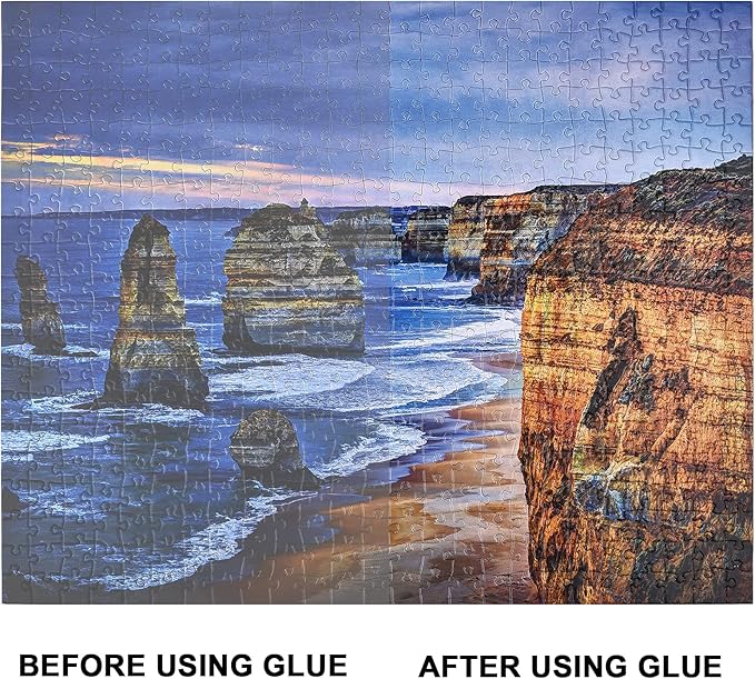 YAKAMOZ Clear Jigsaw Puzzle Glue with Precision Applicator – Non-Toxic, Quick Dry & Water-Soluble for Puzzles up to 5000 Pieces (200ML)
