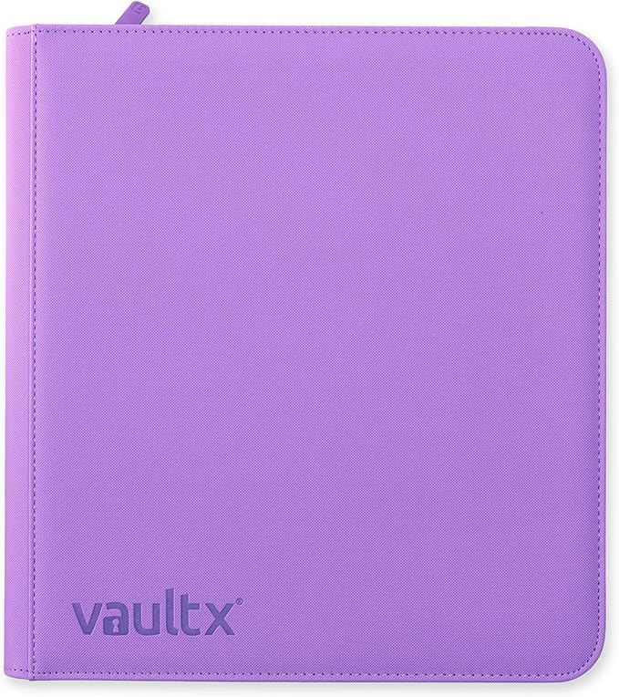 Vault X 12 Pocket Zip Binder, 480 Cards, Exo-Tec Material, 20 Side-Loading Pages (Purple)