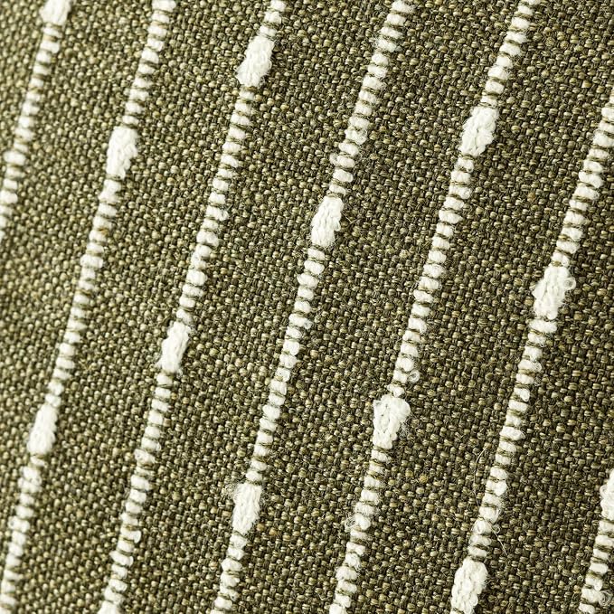 Foindtower Pack of 2 Decorative Jacquard Boucle Throw Pillow Covers Accent Textured Striped Pillowcases Soft Boho Modern Cushion for Couch Sofa Bedroom Living Room Home Decor 20x20 Inch Olive Green