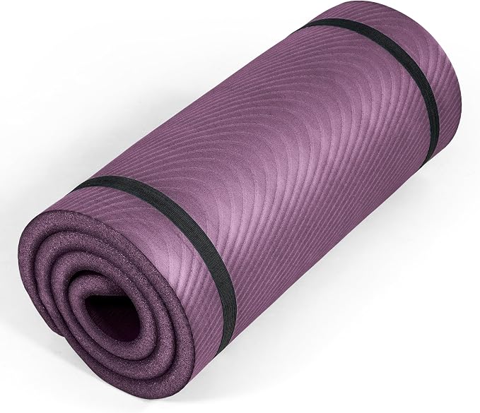 Tone Fitness 1-Inch Thick Yoga Mat | High-Density, Non-slip Exercise Mat with Carrying Strap for Yoga, Pilates, & Home Gym Workouts | Multiple Options