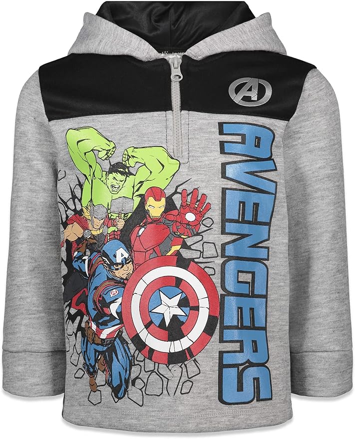 Marvel Avengers Spider-Man Fleece Half Zip Hoodie Toddler to Big Kid Sizes (2T - 18-20)