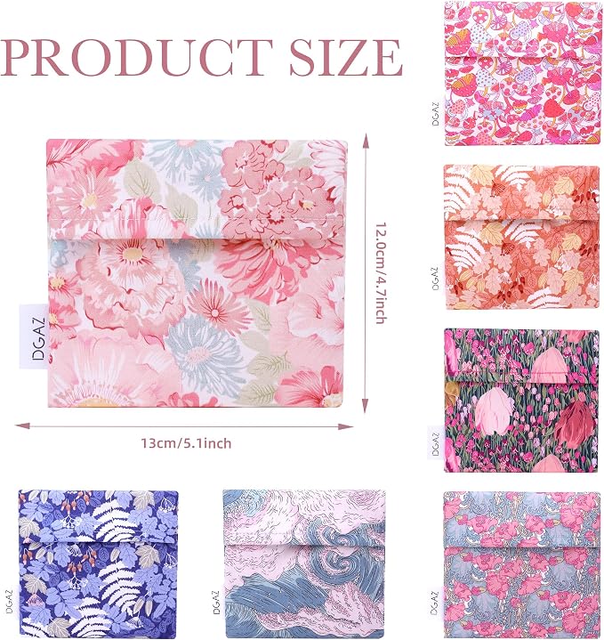DGAZ Sanitary Napkin Storage Bag, Period Bag for Teen Girls, Portable Purse Bag for Panty Liners/Menstrual Cup/Small Tampons