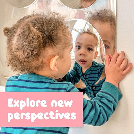Spark & Wow Sensory Wall Toddler Mirror | Large | 4 Bubbles | for Ages 6m+ | Easy-to-Clean Acrylic | Stimulate Cognitive Development