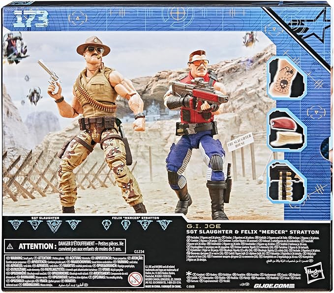G.I. Joe Classified Series #173, SGT Slaughter & Felix Mercer Stratton, 2 Collectible 6 Inch Action Figures with 26 Accessories