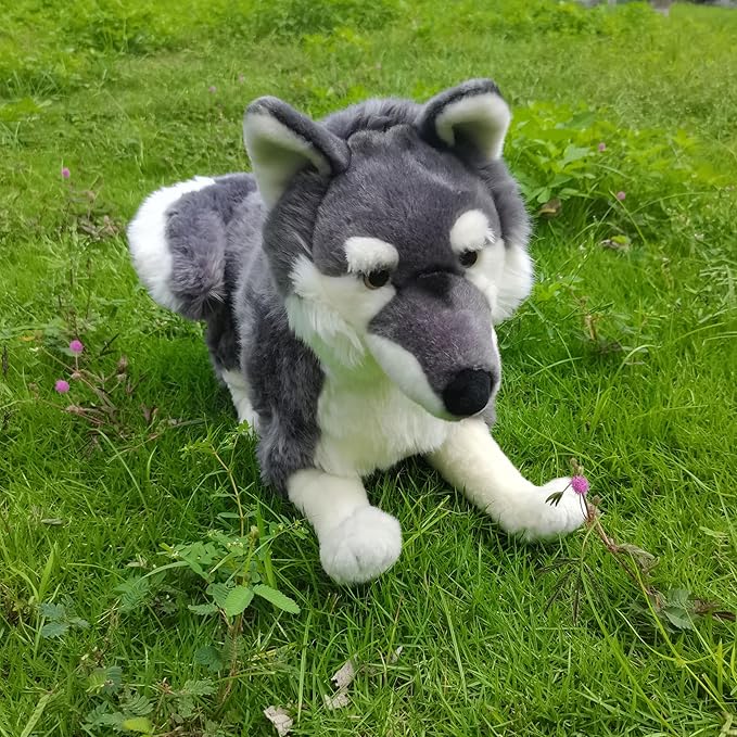 Realistic Wolf Dog Stuffed Animal 20"