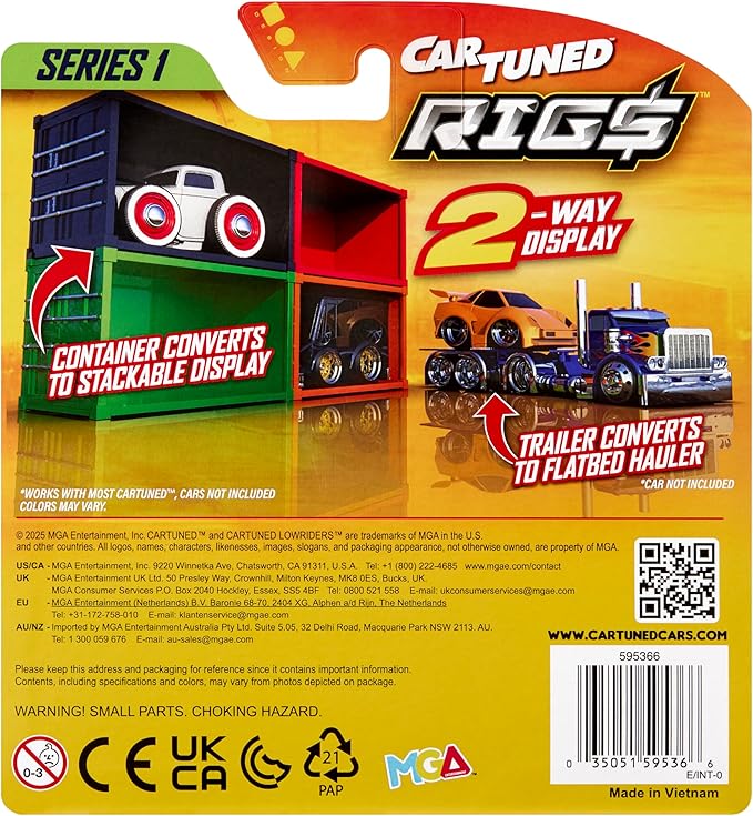CarTuned™ Rig$ Container Case- Sneaky Pete, Purple and Green DieCast Truck, Style 2
