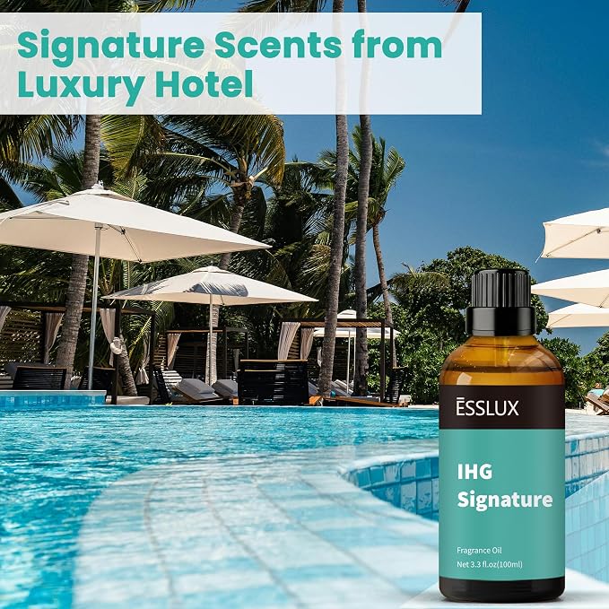Hotel Diffuser Oil, ESSLUX 100ml 3.3 oz Luxury Hotel Fragrance Oil Diffuser Scents IHG Signature, Inspired by the InterContinental Hotels Scents, Massage, Candle Soap Making Scents, Perfume