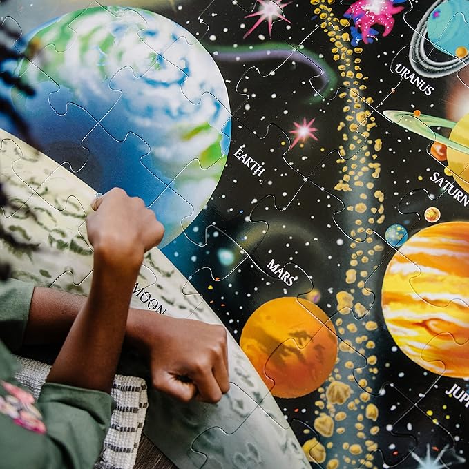 Melissa & Doug Solar System Floor Puzzle, 48 pc Jumbo Jigsaw Puzzle, Educational Screen Free Activity for Toddler, Preschoolers and Kids Ages 3+ (2 x 3 Feet) - FSC Certified