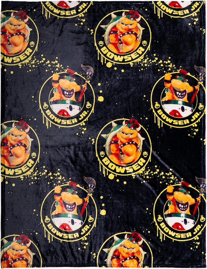 The Super Mario Galaxy Movie Kids Throw Blanket, Boswer & Jr., 46 in x 60 in, Soft Cozy Decorative Blanket for Couch, Bed, or Gaming Room (Officially Licensed Product) by Franco