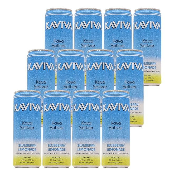 Kaviva | Kava & Seltzer | Relaxation Drink | 50 calories | All Natural | Non-ALC Functional Beverage | Refreshing Alternative | Clean Ingredients