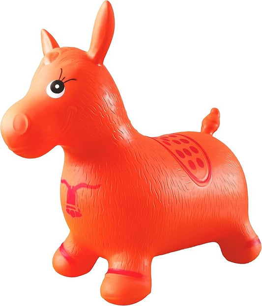 AppleRound Inflatable Ride-on Bouncy Animal Hopper – Horse, Cow or Unicorn – Kids Space Hopper Bouncer with Hand Pump – Jumping Toy for Indoor/Outdoor Play