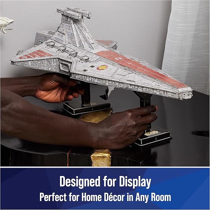 4D Build Star Wars Deluxe Venator-Class Star Destroyer 3D Model Kit, Star Wars Collectibles & Desk Decor, Adult Puzzle, Building Toys, 288 Pieces, 3D Puzzles for Ages 12 & Up
