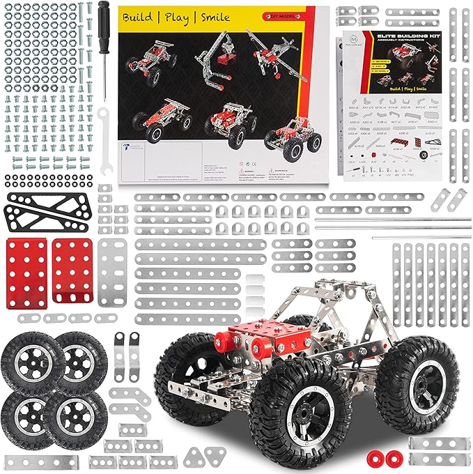 Erector Set for Boys - Girls | Metal Model Kits for Adults Teens and Advanced Kids Stem Toys | Build A Car Plane or Excavator | Educational Toys | Engineering Toys | Building Kit