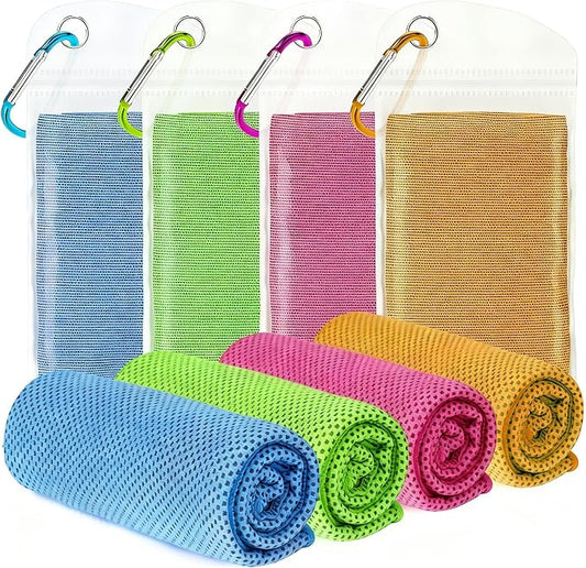 Amgico 4 Pack Cooling Towel for Neck and face(40"x12"), Cooling Neck Wraps, Quick Dry Towels, Ice Towel for Gym, Yoga, Running, Workout