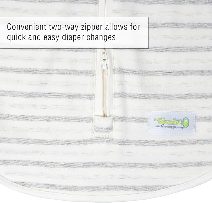 Woombie Convertible Baby Swaddle Blanket, Converts to Wearable Blanket for Babies Up to 6 Months, Twilight Stripes, 14-19 lbs