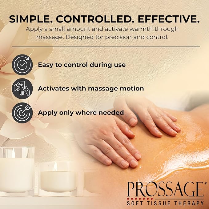 Prossage Heat Warming Relief Massage Oil for Therapuetic Massages, Deep Tissue Massages, and Aromatherapy, Topical Reliever, 3 Ounce Bottle