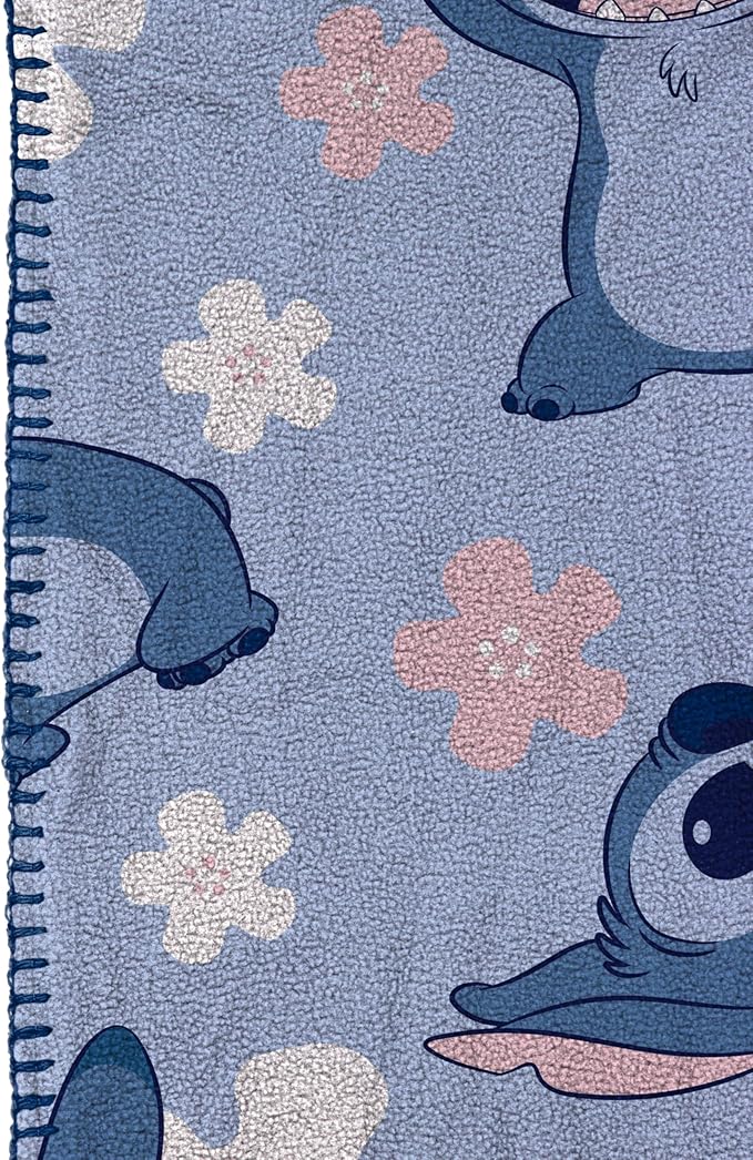 Jay Franco Kids Plush Throw Blanket – Soft & Cozy Fleece Throw for Bedroom & Couch Décor, Official Licensed Product, Blue - Lilo and Stitch, 46x60 - Throw Blanket
