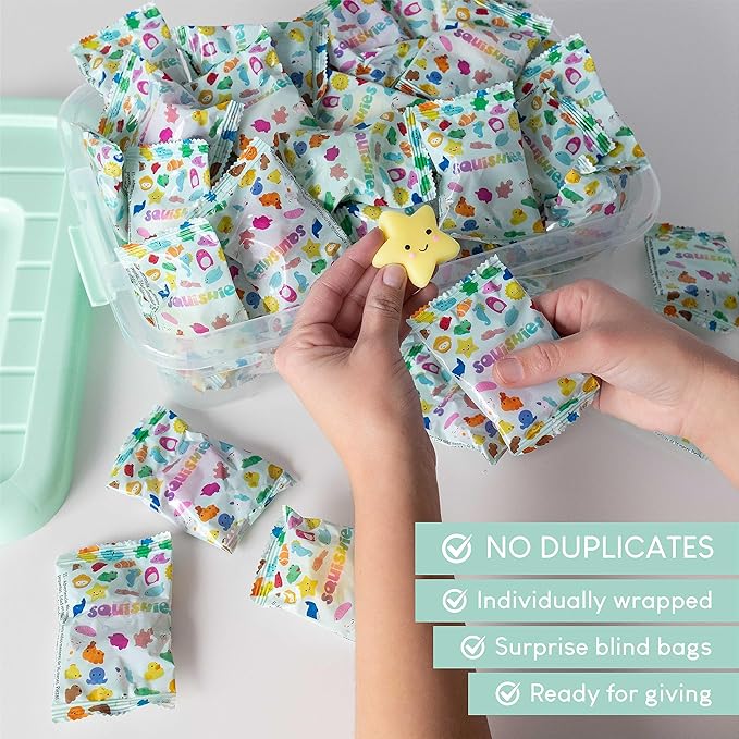 Mochi Squishy Toys Bulk for Kids Party Favors Pack 80 - BONNYCO | Goodie Bags Stuffers for Kids 3-5 4-8, Return Gifts Birthday Party | Squishy Fidget Toys, Pinata Stuffers Birthday Boys Girls Kawaii