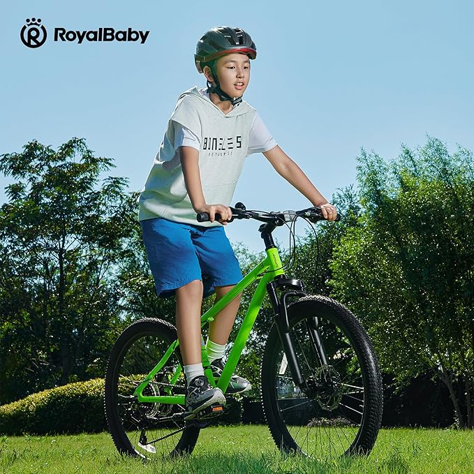 RoyalBaby Kids Mountain Bike for Boys and Girls, Ultra-Light Aluminum 20-26 Inch Wheel Bicycle for 6-14 Years Old Children, 7/21-Speeds Drivetrain