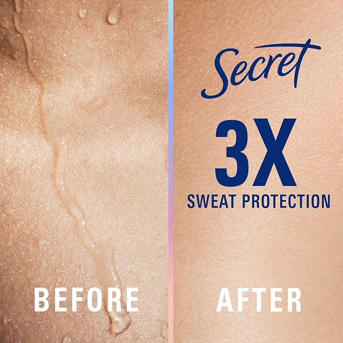 Secret Clinical Strength 100HR Sweat & Odor, Clear Gel Antiperspirant Deodorant for Women, 3X Stress Protection with Pro-Hyaluronic Acid, Ph Balancing Minerals, Clear Aloe Scent, 2.6 oz