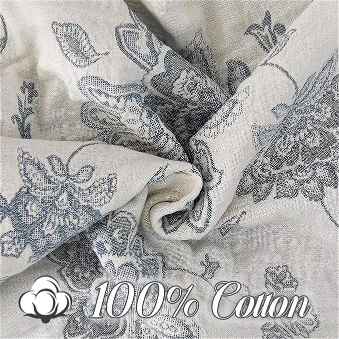 MSGKV Summer Throw Blanket 60"x80" 100% Cotton Woven Decorative Throw | 100% Cotton Woven, Decorative Throw Blanket, Soft & Lightweight, Couch & Bed Use, Living Room Accent, Machine Washable