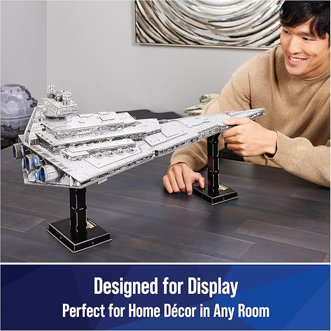 4D Build, Star Wars Deluxe Imperial Star Destroyer 3D Model Kit, Fantasy Collectible, Adult Puzzle, for Ages 12 & Up