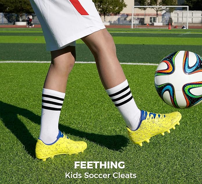 Grils Boys Soccer Cleats Youth Firm Ground FG Football Shoes Lightweight Breathable Outdoor Trainning Sport Shoes for Little/Big Kids