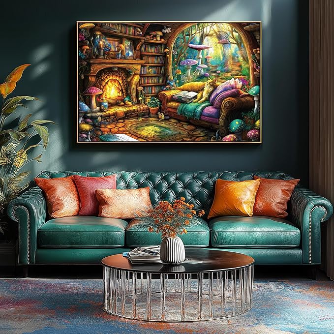 Blueforest 1000 Piece Jigsaw Puzzle for Adults, Enchanting Fantasy Forest Mushroom Landscape Puzzle Hard Impossible Difficult Challenging Family Puzzles for Adults Perfect for Game Nights