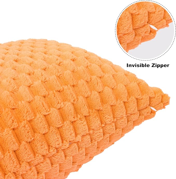 Bnuitland Flannel Throw Blanket, 300 GSM Fleece Cozy Warm Soft Home Decor Lightweight Bed Sofa Blanket for Adults, Suitable for All Seasons(Light Orange,50X71 inches with Pillow Cover)