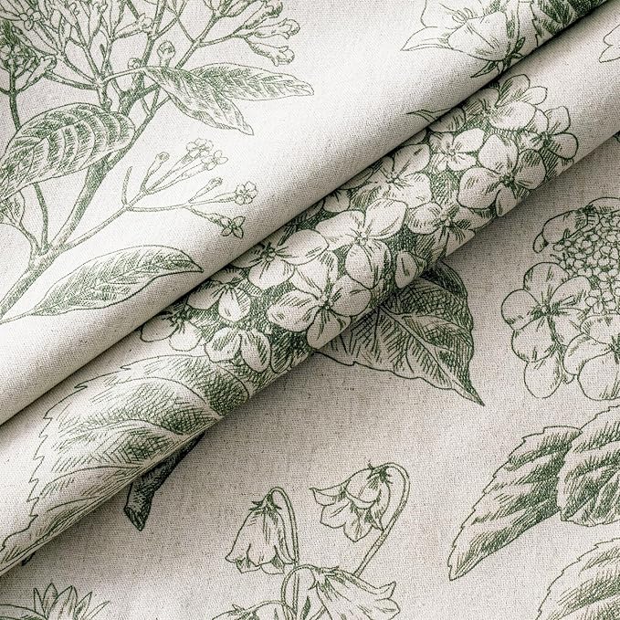 Set of 2 Decorative Floral Pillow Covers 18x18 Inch Dark Green | Neutral Hydrangea Print, Boho Vintage Throw Cushion Covers, Cottagecore Home Decor, for Sofa Couch Porch Bedroom Living Room