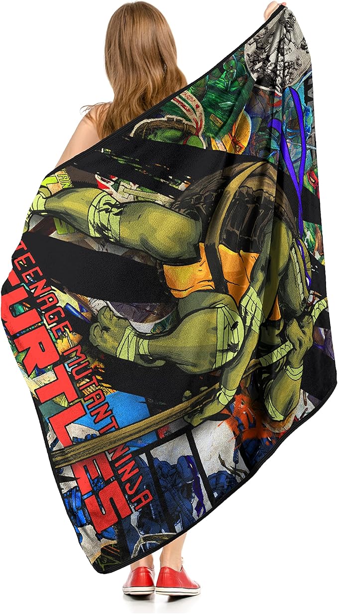 Northwest Teenage Mutant Ninja Turtles Micro Raschel Throw Blanket, 46" x 60", Dashing Donnie
