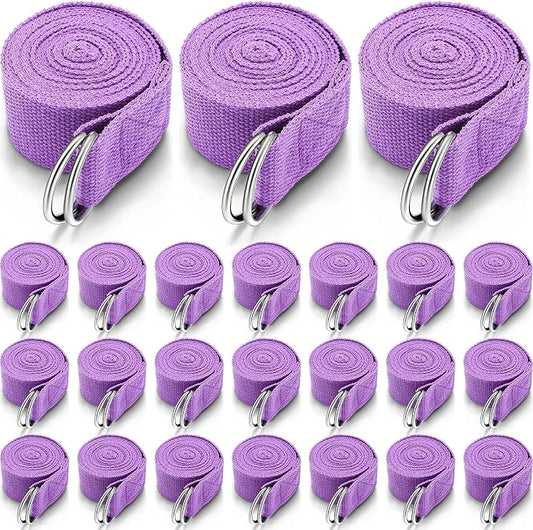 Leyndo Yoga Strap Stretching Pilates Exercise Adjustable Straps 6 ft Non Elastic Yoga Belt with Adjustable D Ring Buckle for Pilates Gym Workouts Fitness